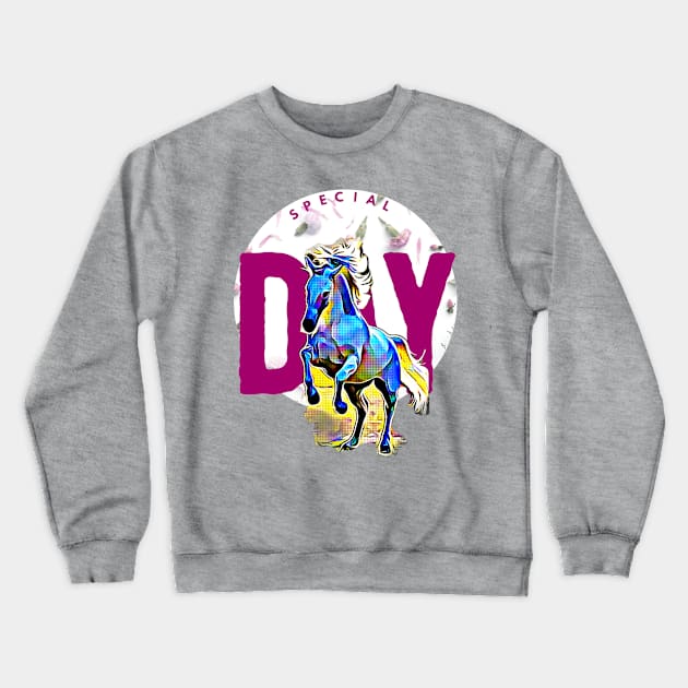 Special Day (cool horse) Crewneck Sweatshirt by PersianFMts